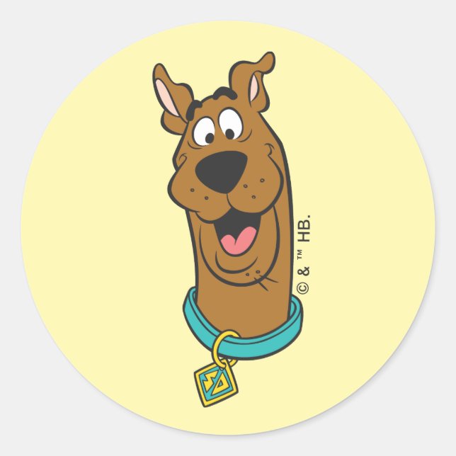 Scooby-Doo Smiling Face Classic Round Sticker (Front)