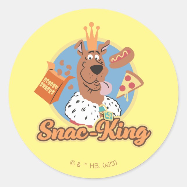Scooby-Doo Snac-King Classic Round Sticker (Front)