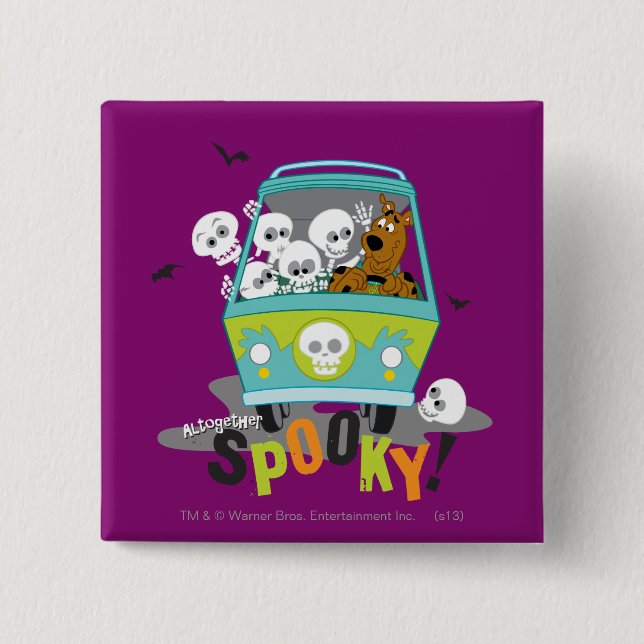 Scooby-Doo Spooky Mystery Machine 2 Inch Square Button (Front)