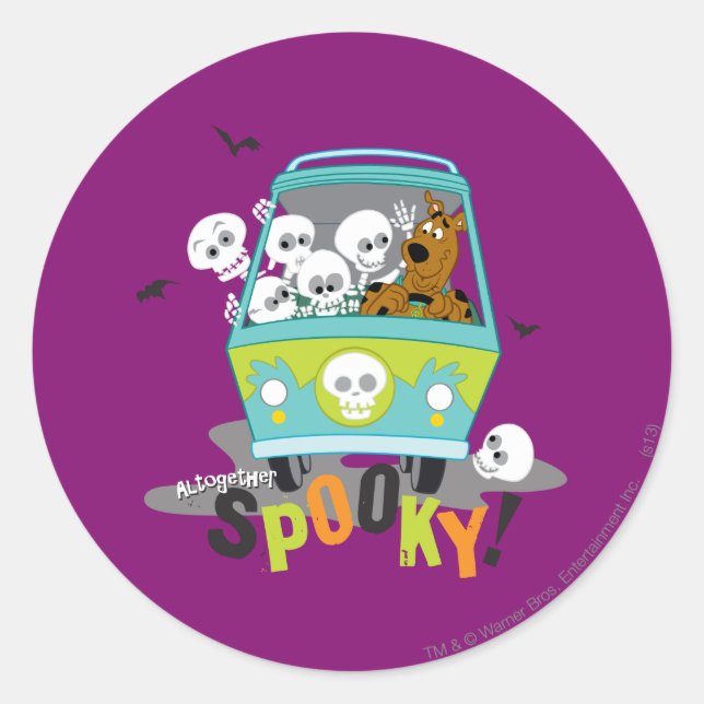 Scooby-Doo Spooky Mystery Machine Classic Round Sticker (Front)