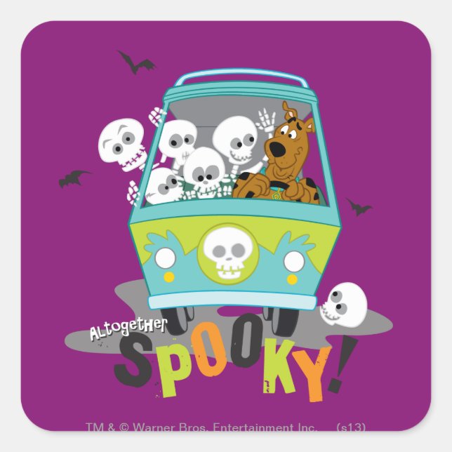 Scooby-Doo Spooky Mystery Machine Square Sticker (Front)