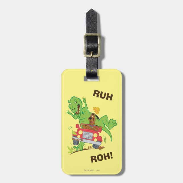 Scooby-Doo T-Rex Attack Luggage Tag (Front Vertical)