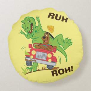 Scooby-Doo T-Rex Attack Round Pillow