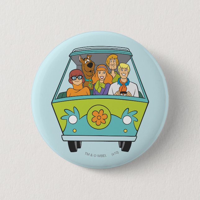 Scooby-Doo & The Gang Mystery Machine 2 Inch Round Button (Front)