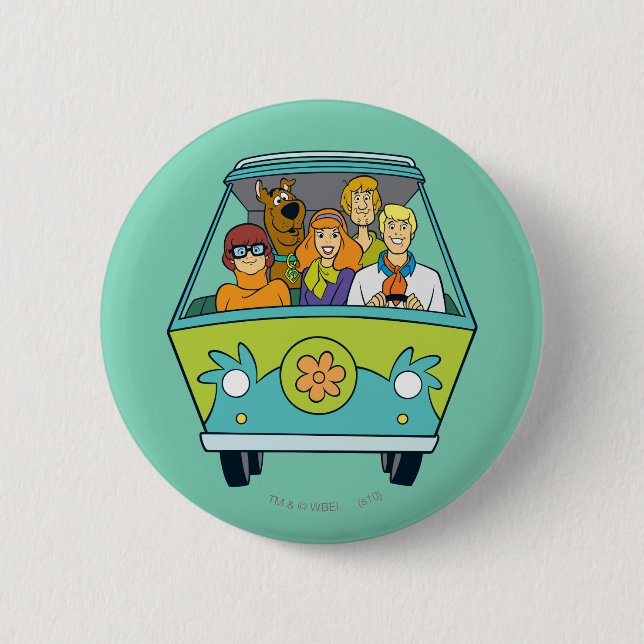 Scooby-Doo & The Gang Mystery Machine 2 Inch Round Button (Front)