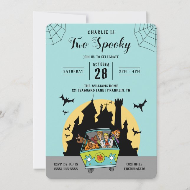 Scooby-Doo | Two Spooky Halloween Birthday Invitation (Front)