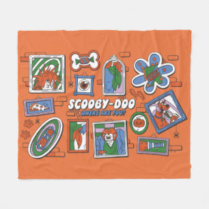 Scooby-Doo Wall of Halloween Picture Frames Fleece Blanket