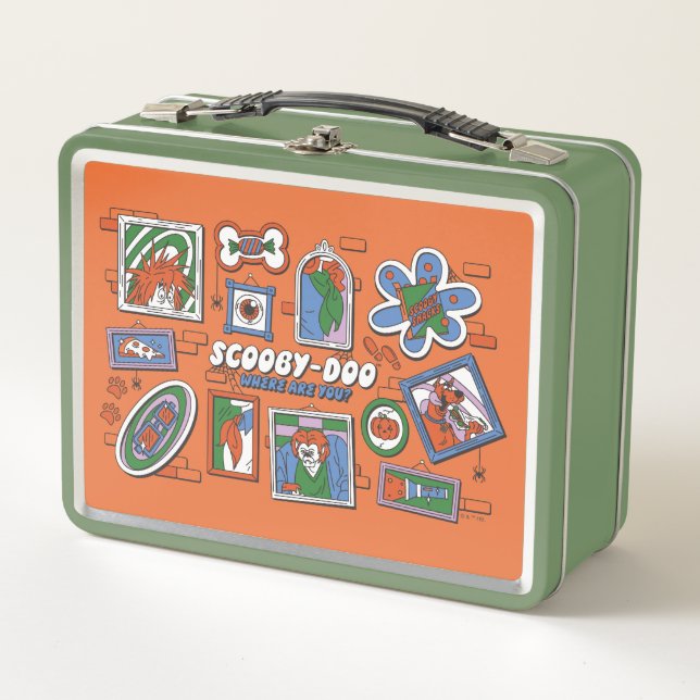 Scooby-Doo Wall of Halloween Picture Frames Metal Lunch Box (Front)