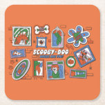 Scooby-Doo Wall of Halloween Picture Frames Square Paper Coaster<br><div class="desc">Check out this spooky wall of hanging picture frames over a brick wall! Grab this graphic for your own wall on an art print,  or enjoy on a cozy blanket. Shop this graphic on even more customizable Zazzle gifts!</div>