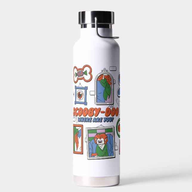 Scooby-Doo Wall of Halloween Picture Frames Water Bottle (Left)