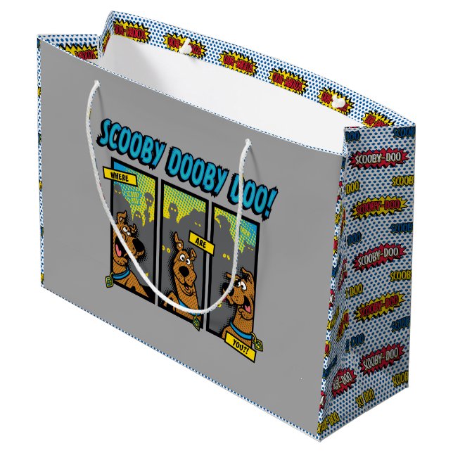 Scooby-Doo Where Are You Comic Panels Large Gift Bag (Back Angled)