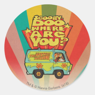 Scooby-Doo   "Where Are You?" Retro Cartoon Van Classic Round Sticker