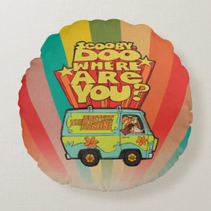 Scooby-Doo   "Where Are You?" Retro Cartoon Van Round Pillow