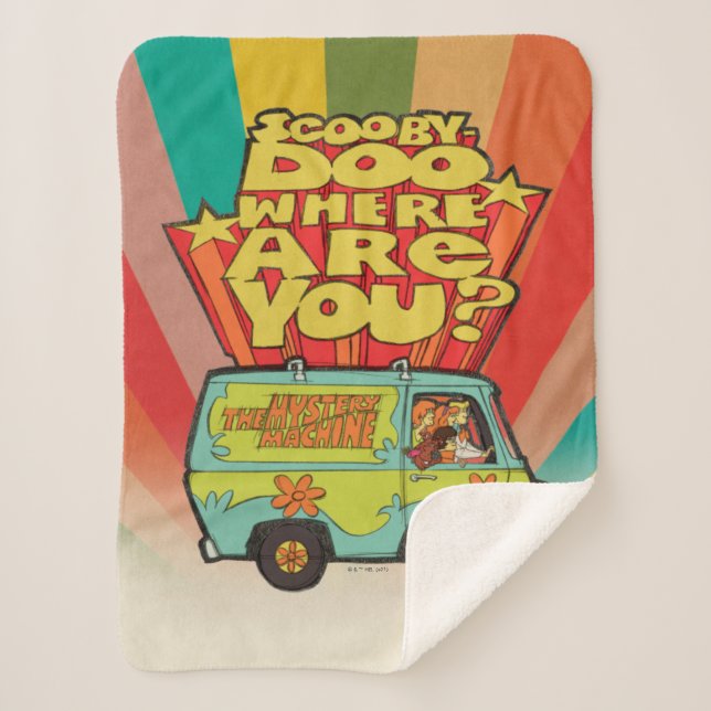 Scooby-Doo | "Where Are You?" Retro Cartoon Van Sherpa Blanket (Front)