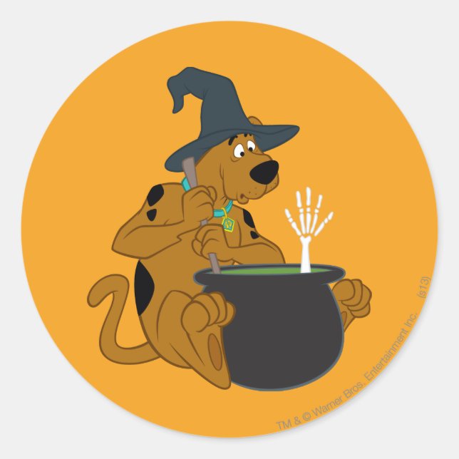 Scooby-Doo Witch's Cauldron Classic Round Sticker (Front)