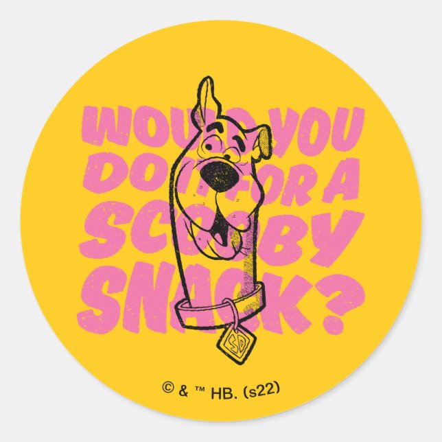 Scooby-Doo |Would You Do It For A Scooby Snack? Classic Round Sticker (Front)
