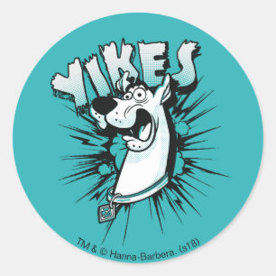 Scooby-Doo "Yikes!" Halftone Graphic Classic Round Sticker