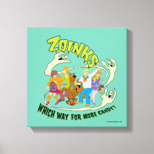 Scooby-Doo   Zoinks Which Way for More Candy? Canvas Print