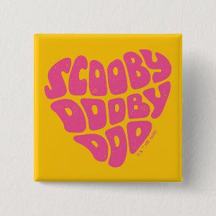 Scooby Dooby Doo Heart 2 Inch Square Button