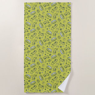 Scooby Snacks Galore Chequered Pattern Beach Towel