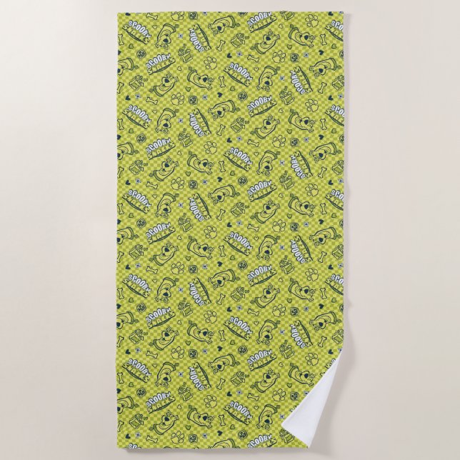 Scooby Snacks Galore Chequered Pattern Beach Towel (Front)
