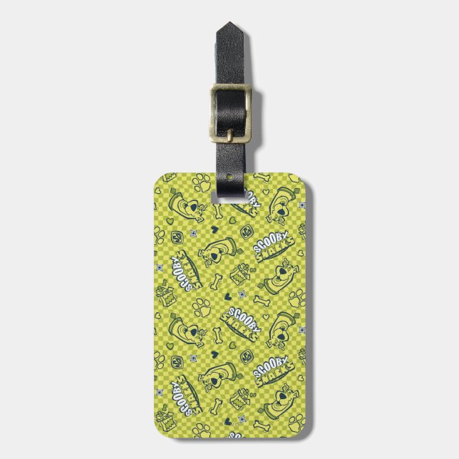 Scooby Snacks Galore Chequered Pattern Luggage Tag (Front Vertical)