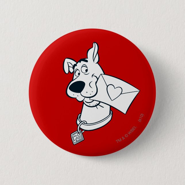 Scooby Valentine's Day 2 Inch Round Button (Front)