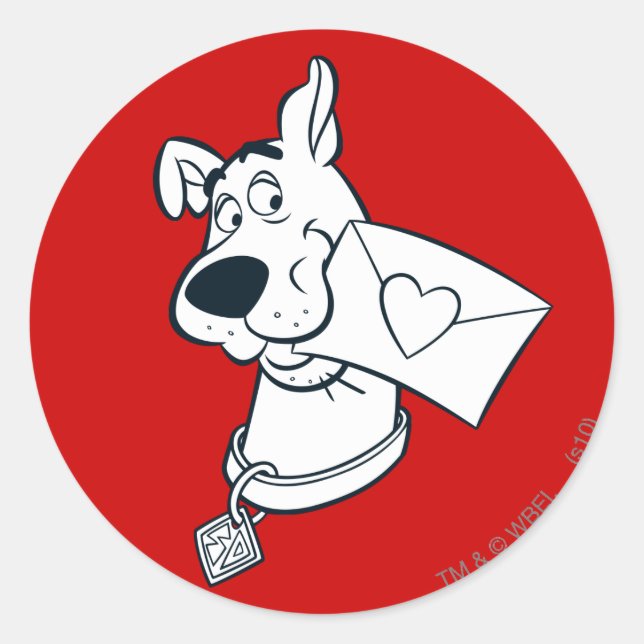 Scooby Valentine's Day Classic Round Sticker (Front)
