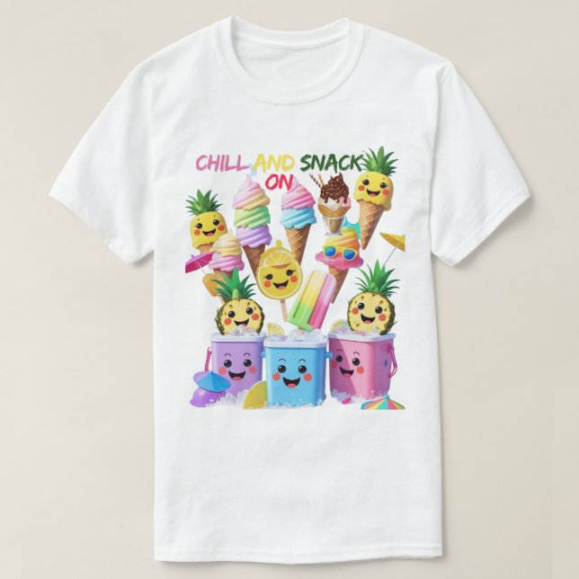 Scoop, Sip, Smile – Summer Treats Tee (Design Front)