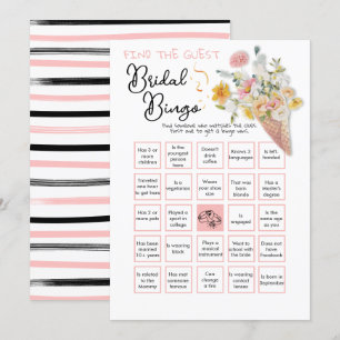 Scooped Up Bridal Shower Find the Guest BINGO  Invitation