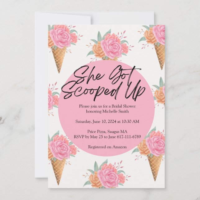 Scooped Up Bridal Shower Invitation  (Front)