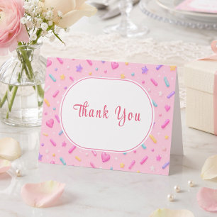Scooped Up Bridal Shower Sweet Pink Custom Thank You Card