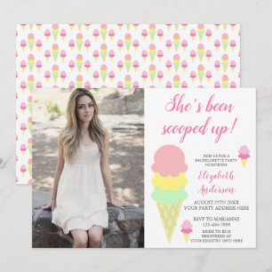 Scooped Up Ice Cream Bachelorette Party Invitation