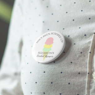 Scooped Up Ice Cream Bridal Shower 2 Inch Round Button