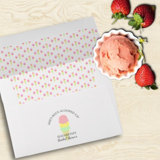 Scooped Up Ice Cream Bridal Shower Envelope (Creator Uploaded)