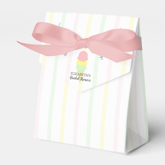 Scooped Up Ice Cream Bridal Shower Favor Box (Front Side)