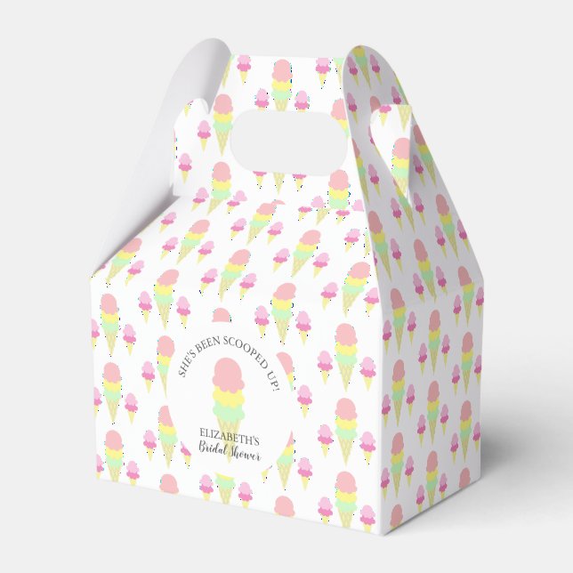 Scooped Up Ice Cream Bridal Shower Favor Box (Front Side)