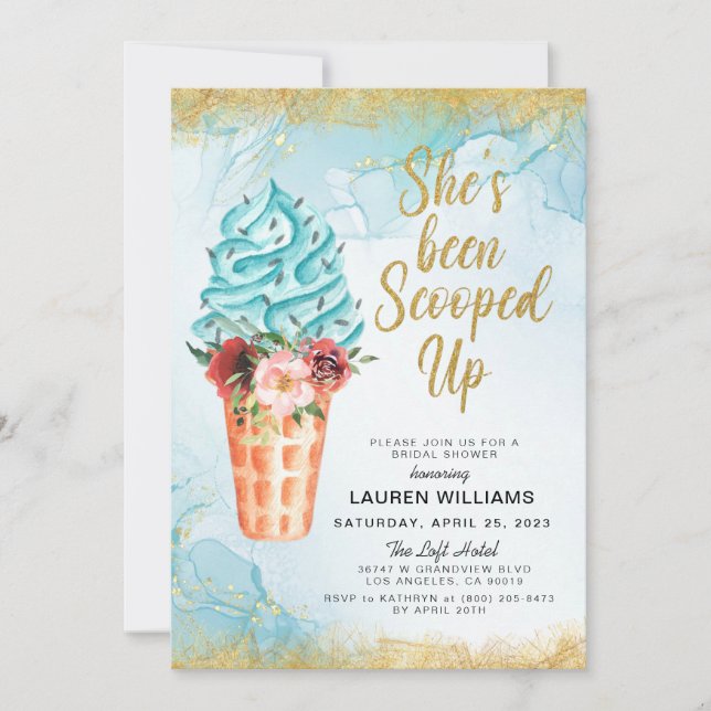 Scooped Up Ice Cream Bridal Shower Invitation (Front)