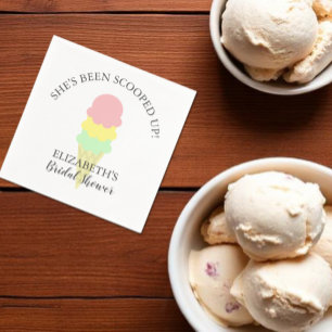 Scooped Up Ice Cream Bridal Shower Napkin