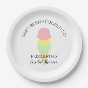 Scooped Up Ice Cream Bridal Shower Paper Plate