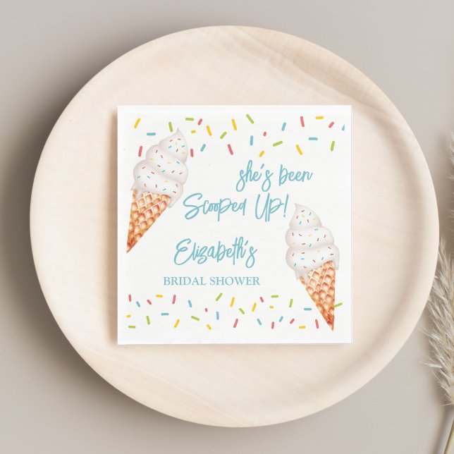 Scooped up ice cream bridal shower personalized napkin (Scooped up ice cream bridal shower personalized napkins bridal shower tableware )