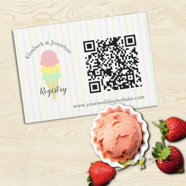 Scooped Up Ice Cream Bridal Shower Registry Enclosure Card (Creator Uploaded)