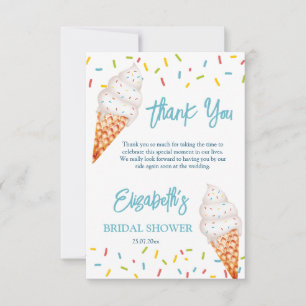 Scooped up ice cream bridal shower thank you card