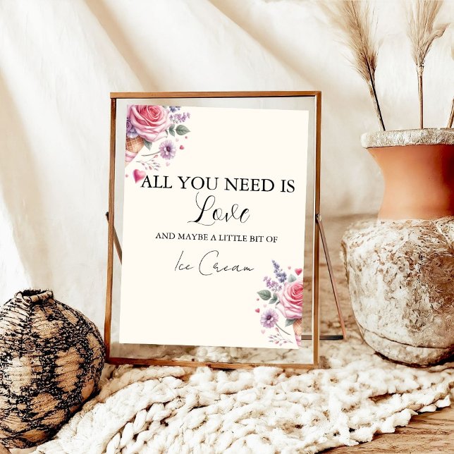 Scooped Up Ice Cream Flavours Bridal Shower Bar  Poster (Creator Uploaded)