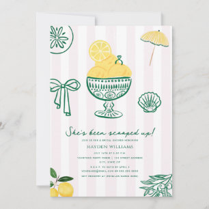 Scooped Up Lemon Bridal Wedding Engagement  Invitation