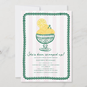 Scooped Up Lemon Ice Cream Wedding Engagement  Invitation