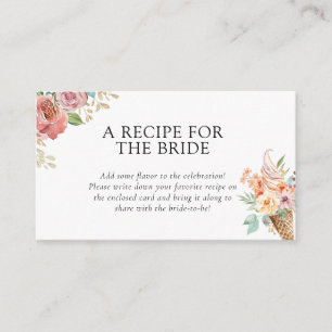 Scooped Up Recipe Request Bridal Shower  Enclosure Card
