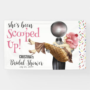 Scooped Up Strawberry Ice cream Bridal Shower Banner