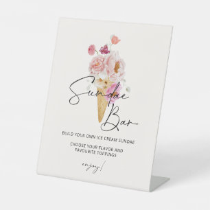 Scooped Up Sundae Bar Ice Cream Pedestal Sign