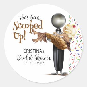 Scooped Up Vanilla Ice cream Bridal Shower Classic Round Sticker